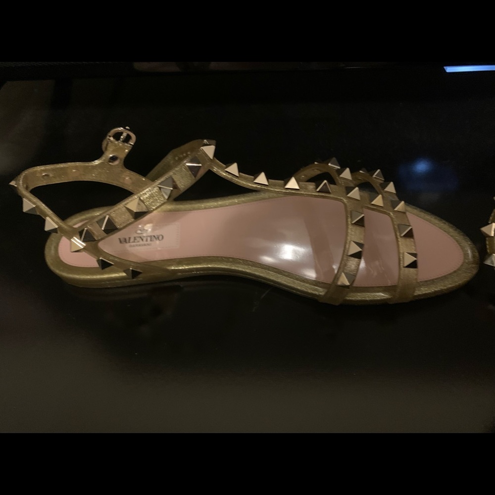 New Valentino rockstud glitter jelly sandals sz 38